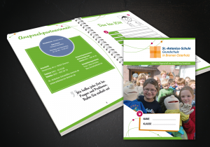 Broschüre Schulplaner Layout, Design, Druck